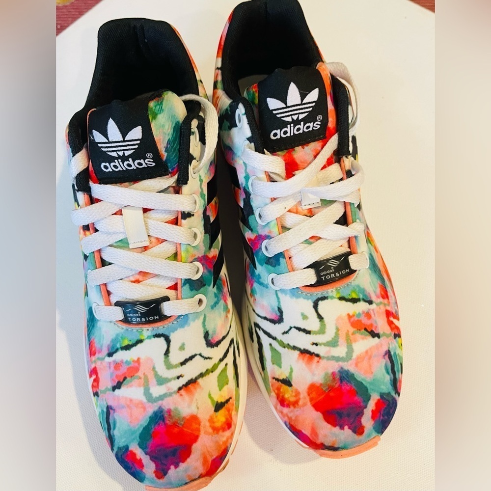 Adidas ZX flux torsión running rare water color women’s sneakers